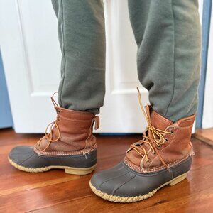 $300 Men's LL Bean Boots 10" Shearling-Lined Tumbled Leather Men’s Size 7 FLAWED